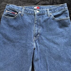 Y2K Tommy Hilfiger Jeans Youth Teen 13/30 High Rise Straight Leg Vtg Flag Logo